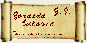 Zoraida Vulović vizit kartica